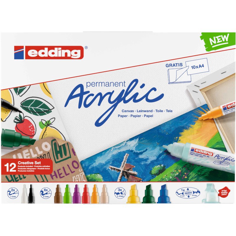 Acryl marker | Edding | Starterset Basic van Kei Tof