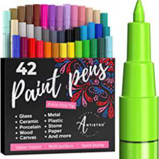 Kei Tof - ARTISTRO 40 Kleuren Acryl Verf Markers Extra Fijne Tip 0.7mm