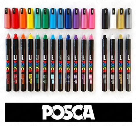 Posca 16 kleuren 0.7mm van Kei Tof