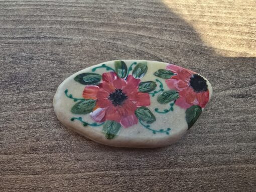 Oranje/rode bloemen geverfd