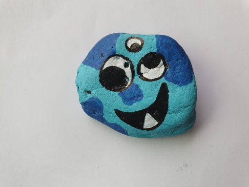 Monstertje blauw gevlekt