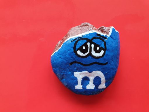 Blauwe M&M