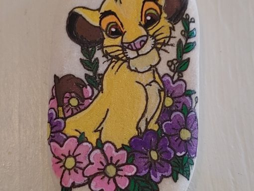 Simba met bloemen