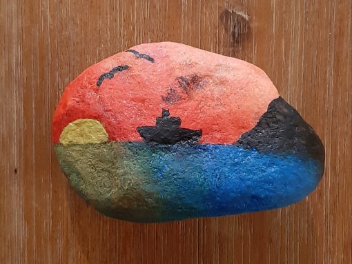 Zonsondergang aan zee