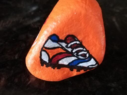 Voetbalschoen rood wit blauw
