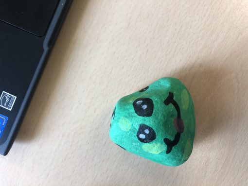 Blij groen monster