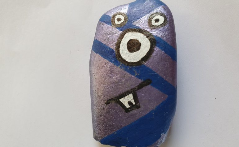Kei Tof - Paars met blauw monstertje