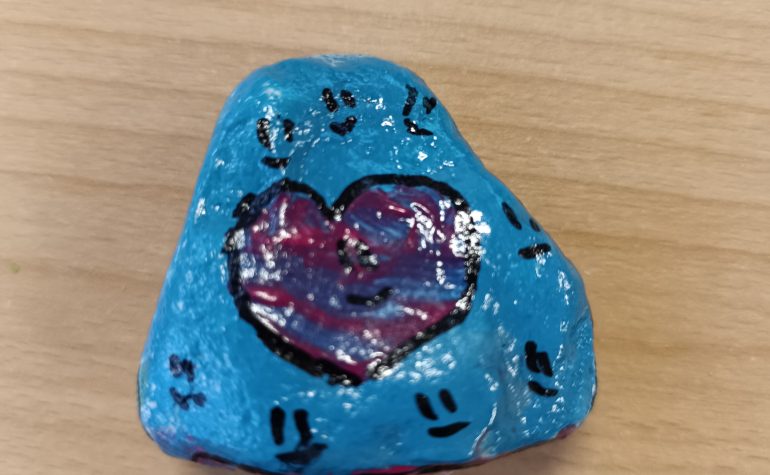 Kei Tof - Blauw met roos hart