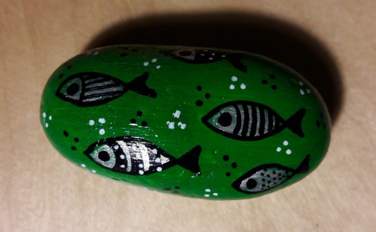 Kei Tof - Groene steen met vissen