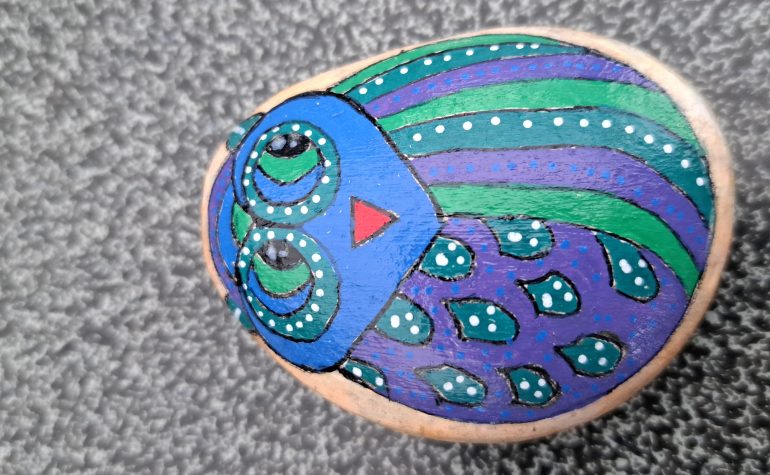Kei Tof - Uil blauw/groen/paars