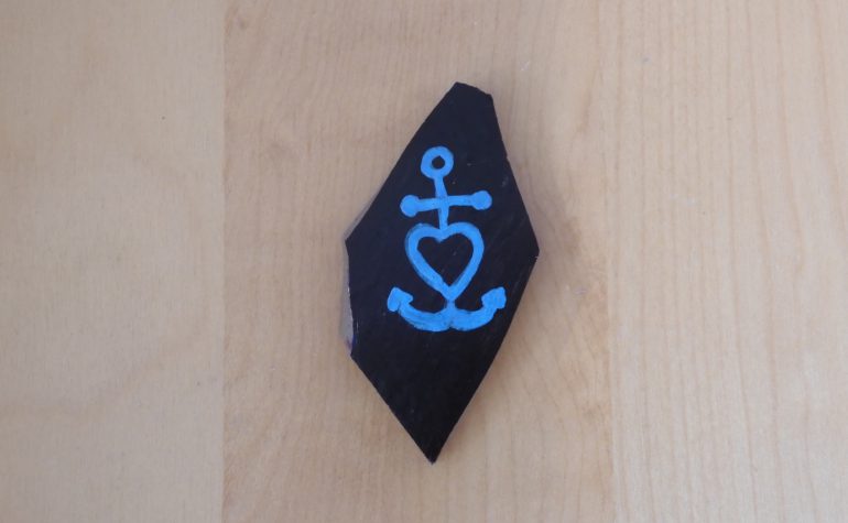 Kei Tof - Geloof-hoop-liefde - blauw op zwart