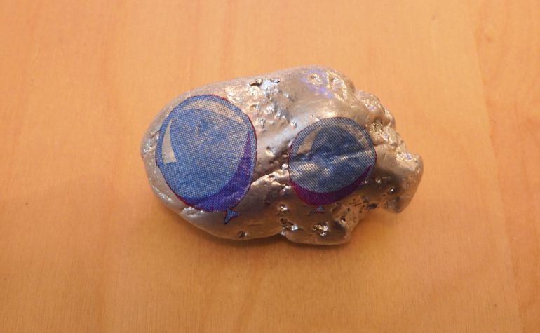 Kei Tof - Blauwe ballonnen op zilver