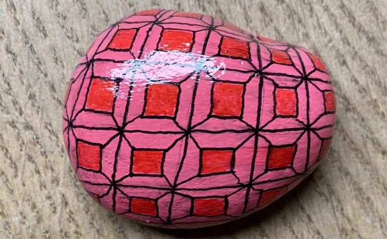 Kei Tof - Roze steen met blokjes